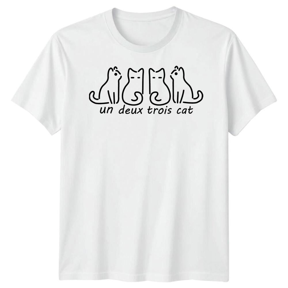 

Раз Два Три Кот Животные Мужская Графическая Футболка Женская Футболка Любители Кошек 3XL