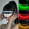 Cyberpunk Style LED Glasses Flashing Lights Glowing Visor Glasses  DJ Bar Music Party