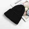 Autumn Winter Knitted Hat Women's Fashion Cotton Cashmere Korean Edition Warm Knitted Hat Solid Color Flanged Men's Hoodie Customized Trendy