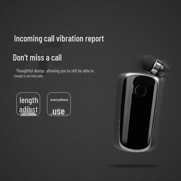 K39 Clip-on Retractable Bluetooth Earbuds with Vibration Alert