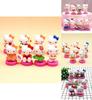 Hello Kitty Mini Figures Set Eight Piece Cute Cartoon Kt Miniatures Cake Toppers Gift