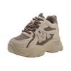 Leather dad shoes women's small 5cm thick-soled non-slip lightweight sports women's shoes