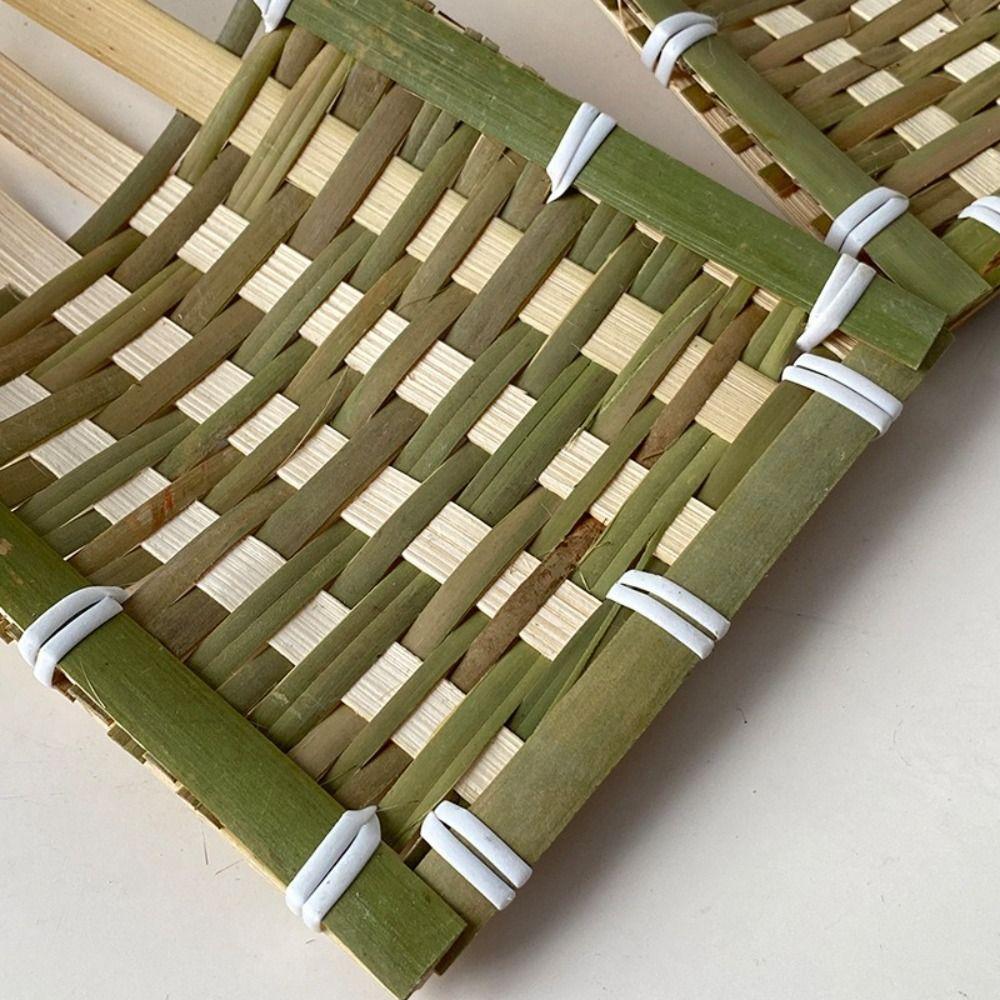 2Pcs Reusable Woven Serving Tray Bamboo Sashimi Tray Simple Refrigeration Plate  Kitchen