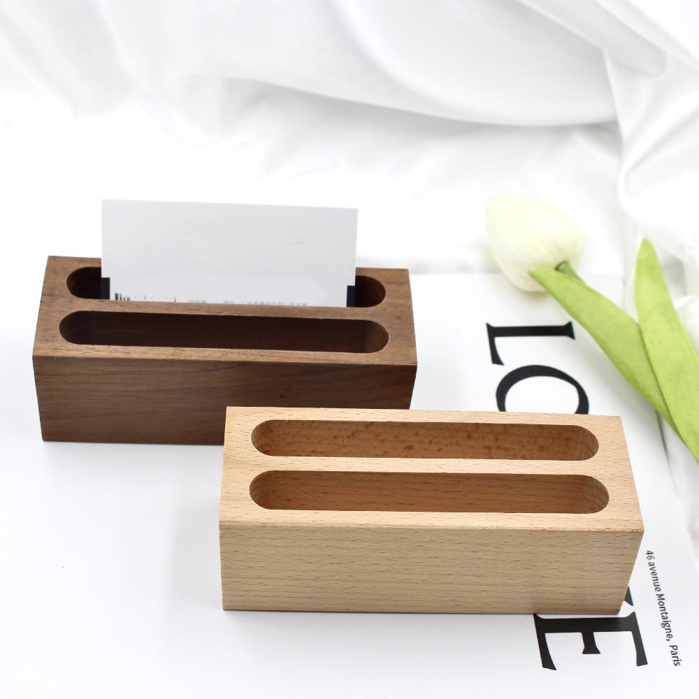 Display Stand Solid Wood Desktop Business Card Wood Business Card Display Stand  Storage Box