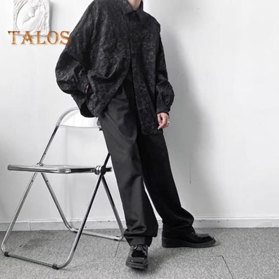 Podzim Jaro Košile Květina Rilievo Zapínání na knoflíky Límec Cardigan Dlouhé rukávy Cardigan Volný Střední délka Tmavý styl Top Denní nošení