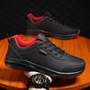 Shoes Autumn leather sneakers waterproof and non-slip running shoes black soft-soled casual shoes