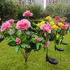 Solar Garden Lights Outdoor Decorative Solar Garden Lights with 7 Azalea  Flowers, LED Waterproof Solar Powered Garden Light