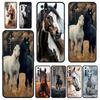 Black White Horses Galloping Case For Realme 12 11 10 9 8 5G 7 6 GT5 GT3 GT2 Pro Plus C21 C11 C25 C35 GT Neo 2 3 3T 5 Cover