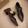 Women's Retro Brown Leather Mary Jane Loafers - Pointed Toe Soft Sole (2025)