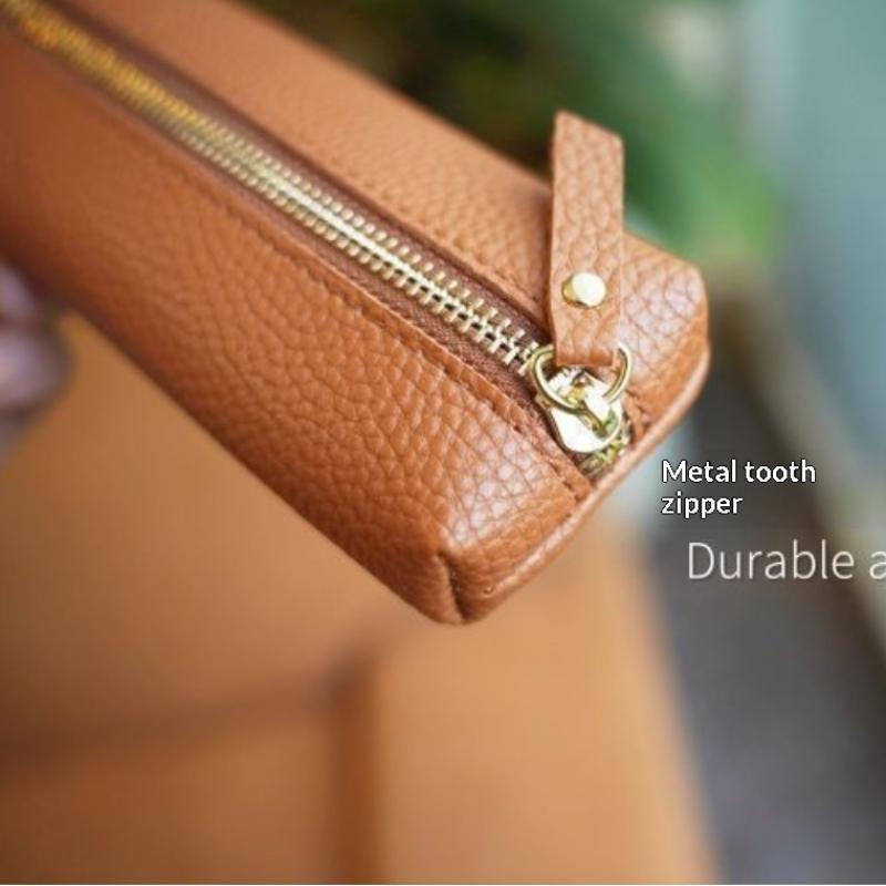 Soft Leather Glasses Bag Portable Makeup Storage Bag Purses Stationery Bag Travel Zipper Cosmetic Pouch Sun Glasses Case
