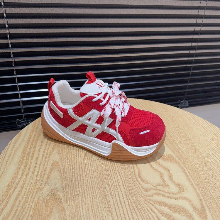 Leather Platform German Training Shoes Women's 2025 Autumn New Flat-soled Heightening Shoes Retro Running Casual Sports Forrest Gump Shoes