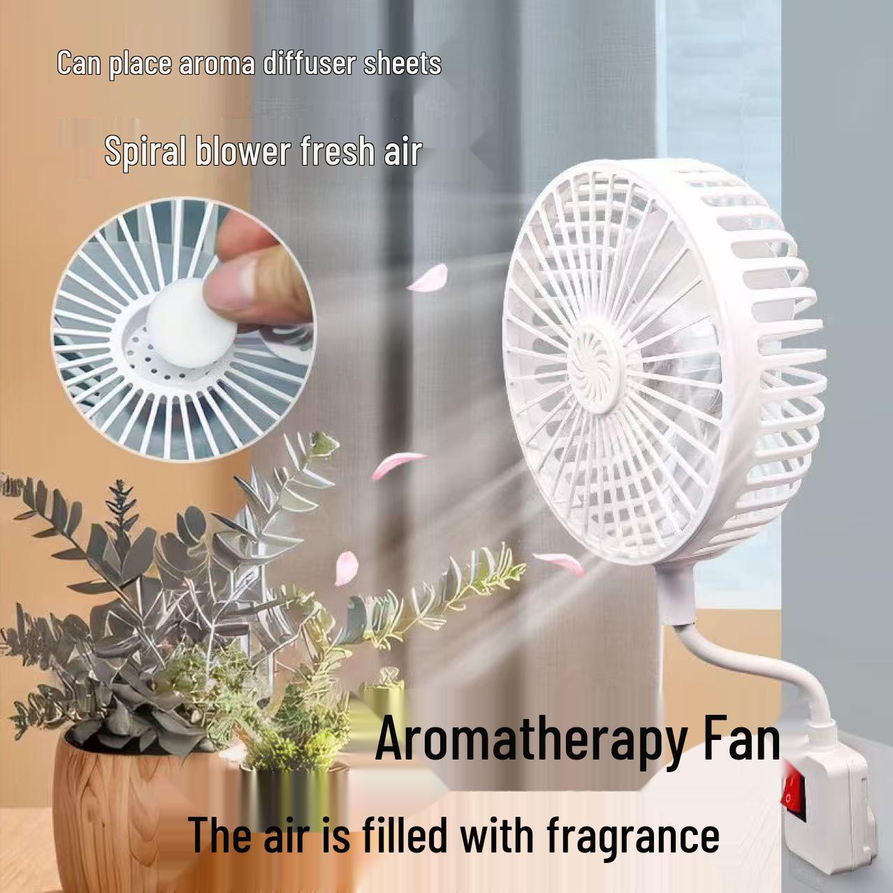 Upgraded Silent Aroma Mesh Fan with Strong Wind and Universal Three-Plug Design for Kitchen & Bedroom No Cover