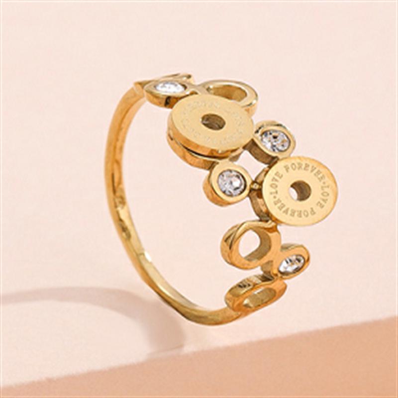 

Женское золотое титановое кольцо-сердце для пары – Модное, не тускнеющее украшение на указательный палец Size 7