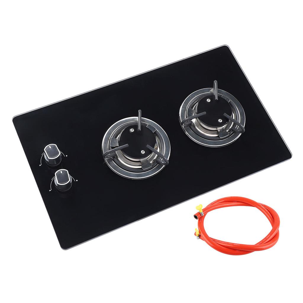Marine Gas Stove 2 Burner LPG Gas Cook Top Stove Tempered Glass Double Hob 1.8kw for Boat Caravan RV Camper