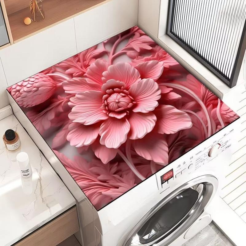 Elegante funda floral a prueba de polvo y de secado rápido para refrigerador y lavadora