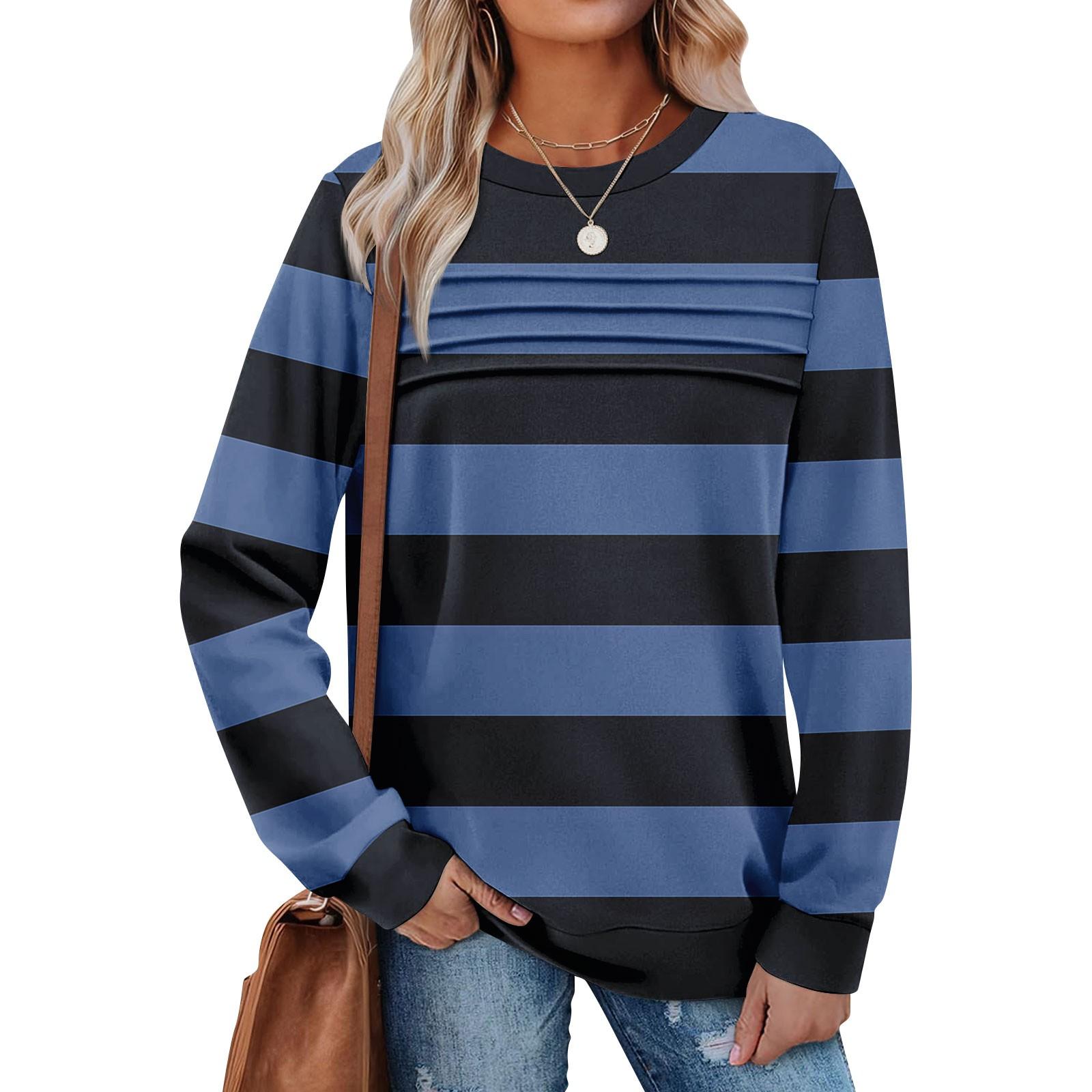 

Женский повседневный свитшот с длинным рукавом и круглым вырезом, приталенный плиссированный топ XXL