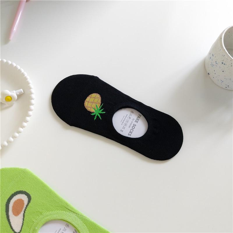Spring, Summer and Autumn Women s Tropical Fruit Socks Invisible Boat Socks one size fits all