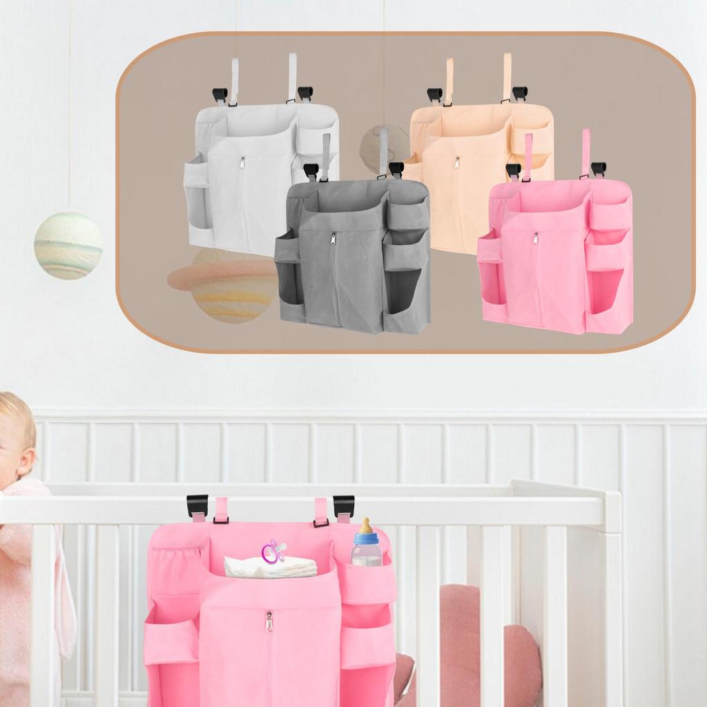 Hanging Diaper Stacker Ample Storage Nursery Organizer with 13 Pockets for Crib and Changing Table Organization