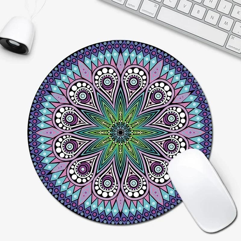 Round Game Mouse Pad Rubber Material Waterproof Wear-resistant Non-slip 20X20CM Retro Style Carpet Fine Mouse Pad Table Mat