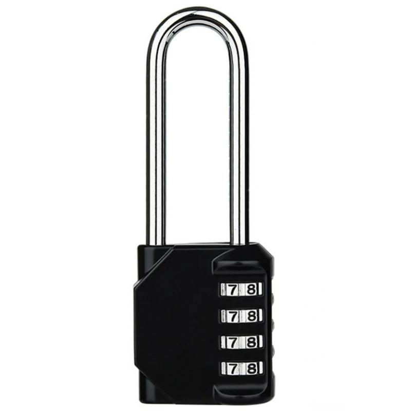 Combination Padlock Outdoor 4 Digit Long Shackle Waterproof Password Padlock Pad Lock For School Locker Gym Locker Fence Gate