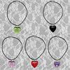 Punk Black Rope Chain Glass Heart Pendant Choker Necklace Birthday Ornament