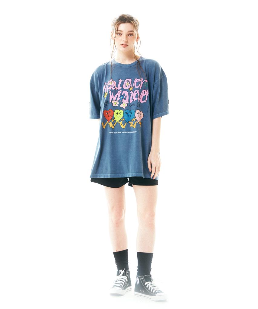 Soipeuyukaen Oversized Loose Fit Pigment Print T-Shirt