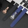 Hochwertiges Gummi-Uhrenarmband für Cartier Santos Armband Santos 100 Serie Schwarz Blau Wasserdichtes Armband Faltschließe Gürtel 21mm