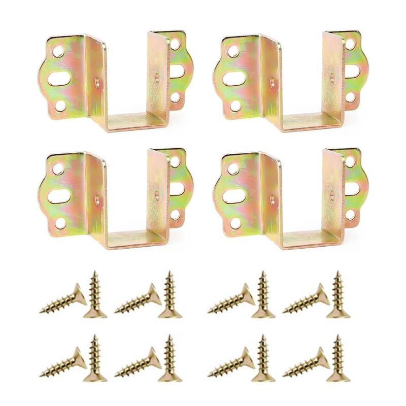 4lots Thicken Metal Bed Frame Support High Strengths Bed Rail Clamps for Secure Bed Board Connection
