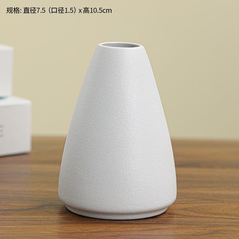 Casual White Ceramic Tabletop Vase Small Home Desktop Decoration Art Design for Flower Arrangement