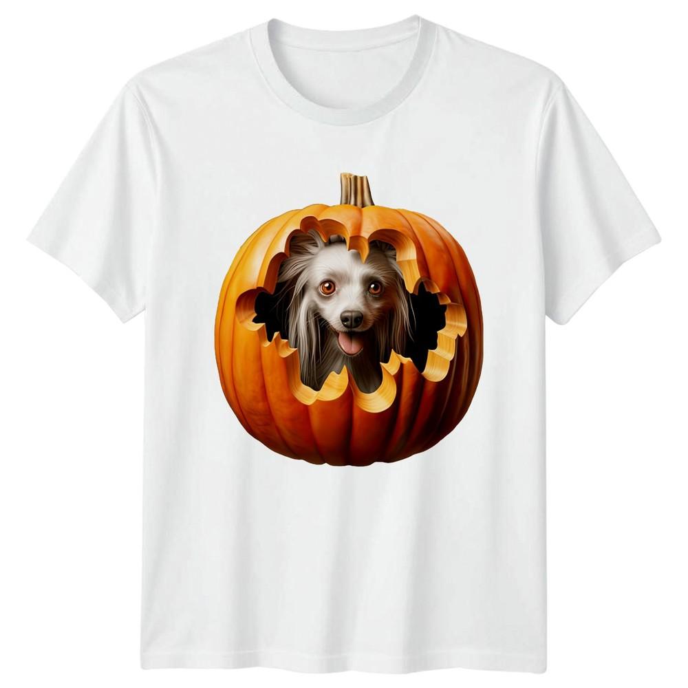 Powderpuff Dog In Pumpkin TShirt Halloween Dogs Halloween Gift For Him And Her S