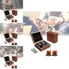 Luxurious Brown Granite Whisky Glasses Set With Whiskey Stones And Wooden Box