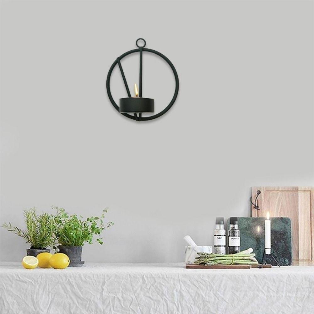 Easy to Clean Wall Hanging Tea Lights Iron Art Round Metal Wall Holder  Wedding