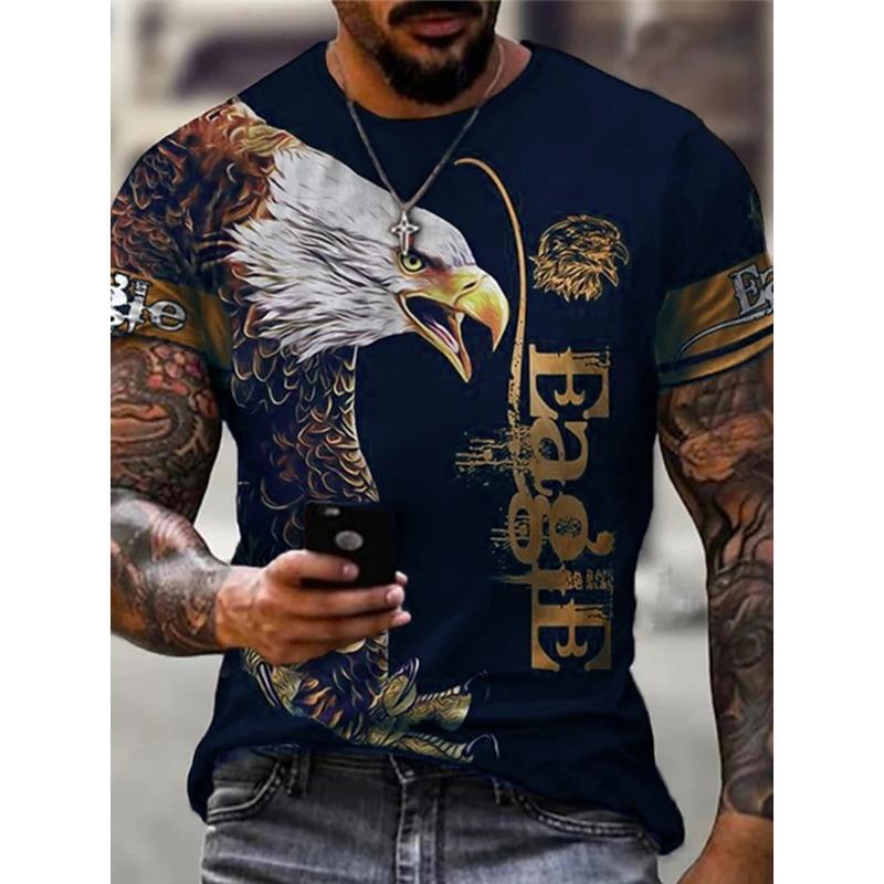 

Летняя повседневная мужская футболка для активного отдыха, мужские свободные футболки, модная уличная мужская футболка с коротким рукавом и 3D-принтом тигра L