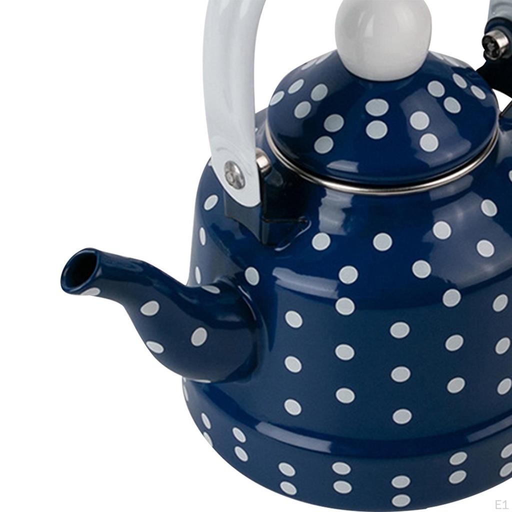Elegant Enamel Teapot for Electric Stovetop 1100ml Water Kettle Halogen Range