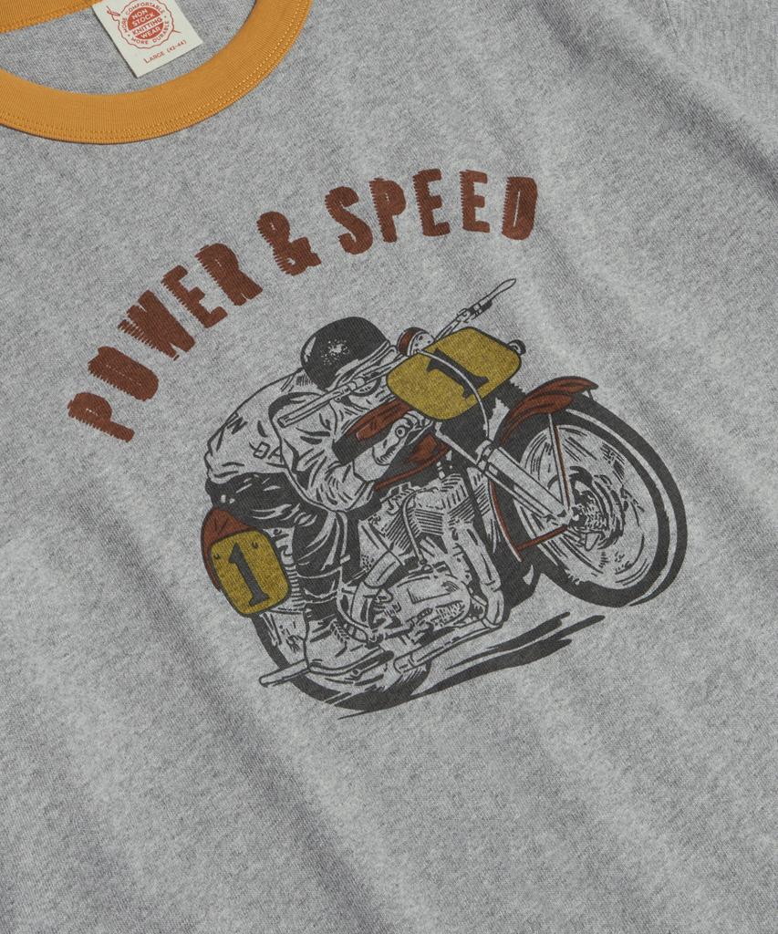 Beulonseun Retro Motorcycle Graphic Tee Gray
