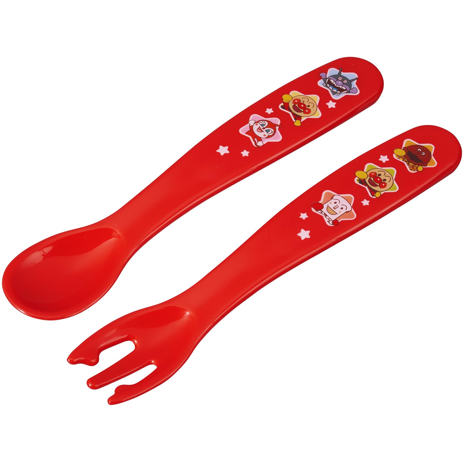 

Anpanman Antibacterial Spoon and Fork Set for Baby Cutlery that you have for the first time (Red)
