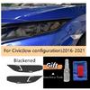 Car Headlight Protective Tint Anti Scratch Film Smoke Black TPU Transparent Sticker For Honda Civic 10th 2016- Accessories