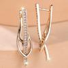 Cute Female Small Zircon Stone Hoop Earrings for Women Vintage Gold Color Wedding Jewelry