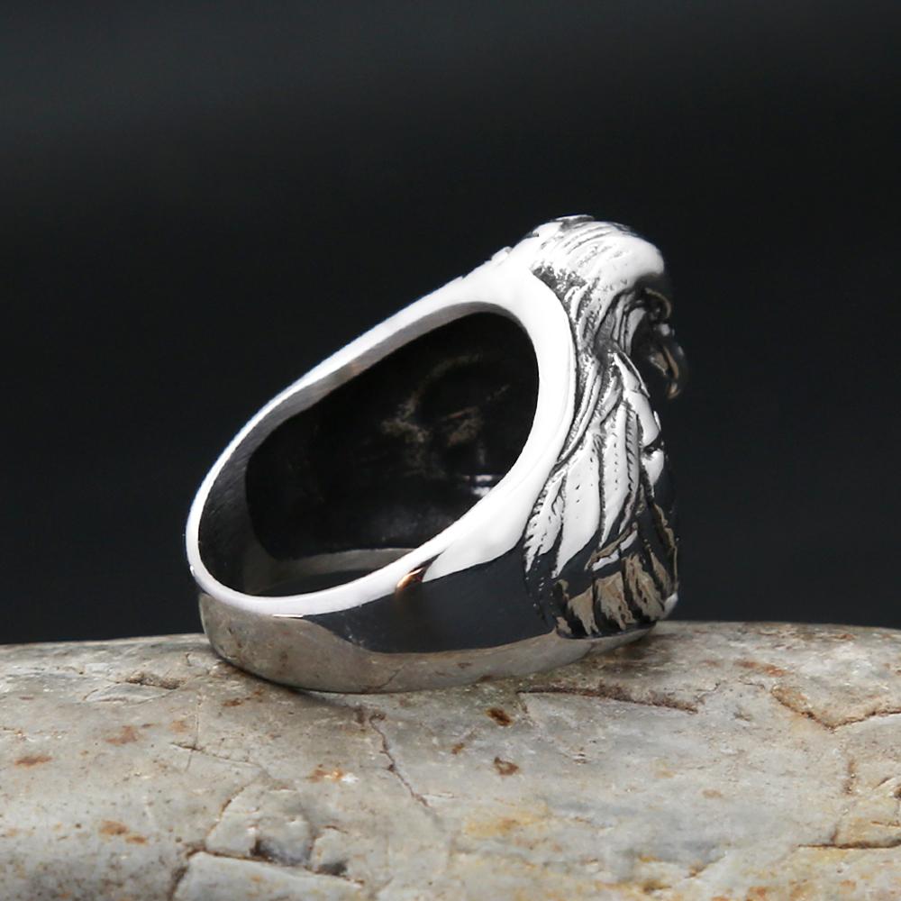 New Vintage 316L Stainless Steel Eagle Rings For Men Women Punk Biker Viking Animal Ring Unique Fashion Jewelry Gifts Wholesale
