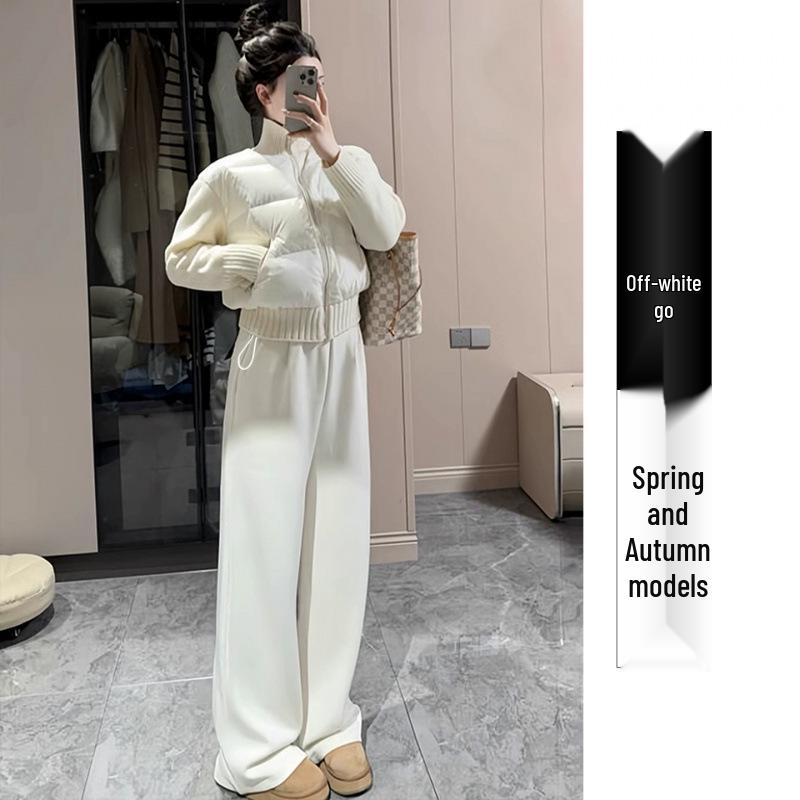 

Maternity Lambswool Cashmere Wide-Leg Pants, Autumn/Winter 2025, Plus Velvet, Thick Casual Sports Pants. Extra Large