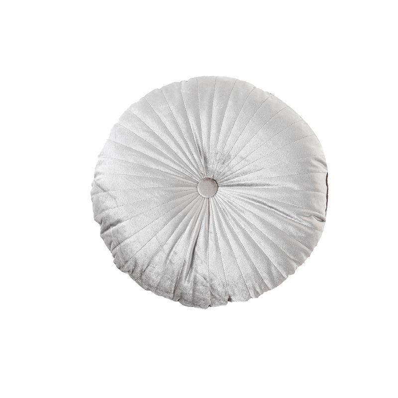 Nordic Quilted Pumpkin Throw Pillow - Solid Color Round Cushion for Living Room & Bay Window