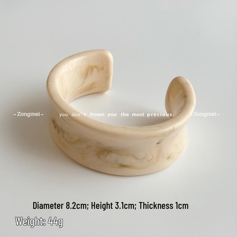 Korean Minimalist Acrylic Marble Pattern Vintage Bracelet for Women