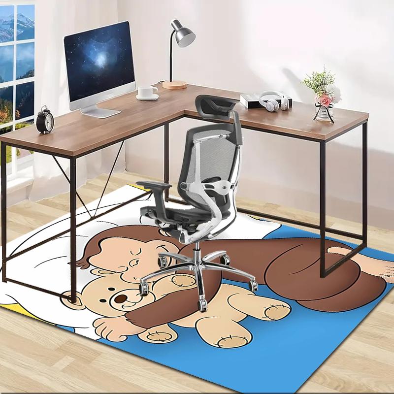 1pc Curious George (2) Design Area Rug - Non-Slip, Soft & Cozy Floor Mat for Living Room, Bedroom, Office - Indoor/Outdoor Decorative Carpet
