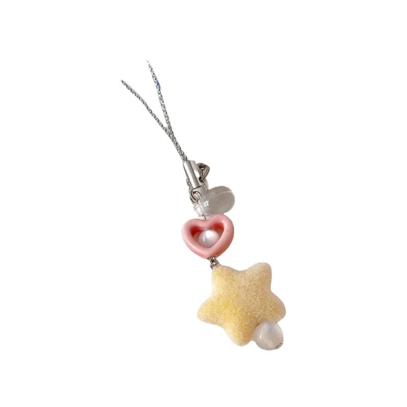 

Elegant Soft Flocking Star Keychain with Colorful Dopamine Aesthetic Handmade Keyring for Personalizing Keys Or Bags жёлтый
