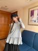 Korean-Style Polka Dot Ruched Long Sleeve T-Shirt – Autumn/Winter Slimming Casual Top