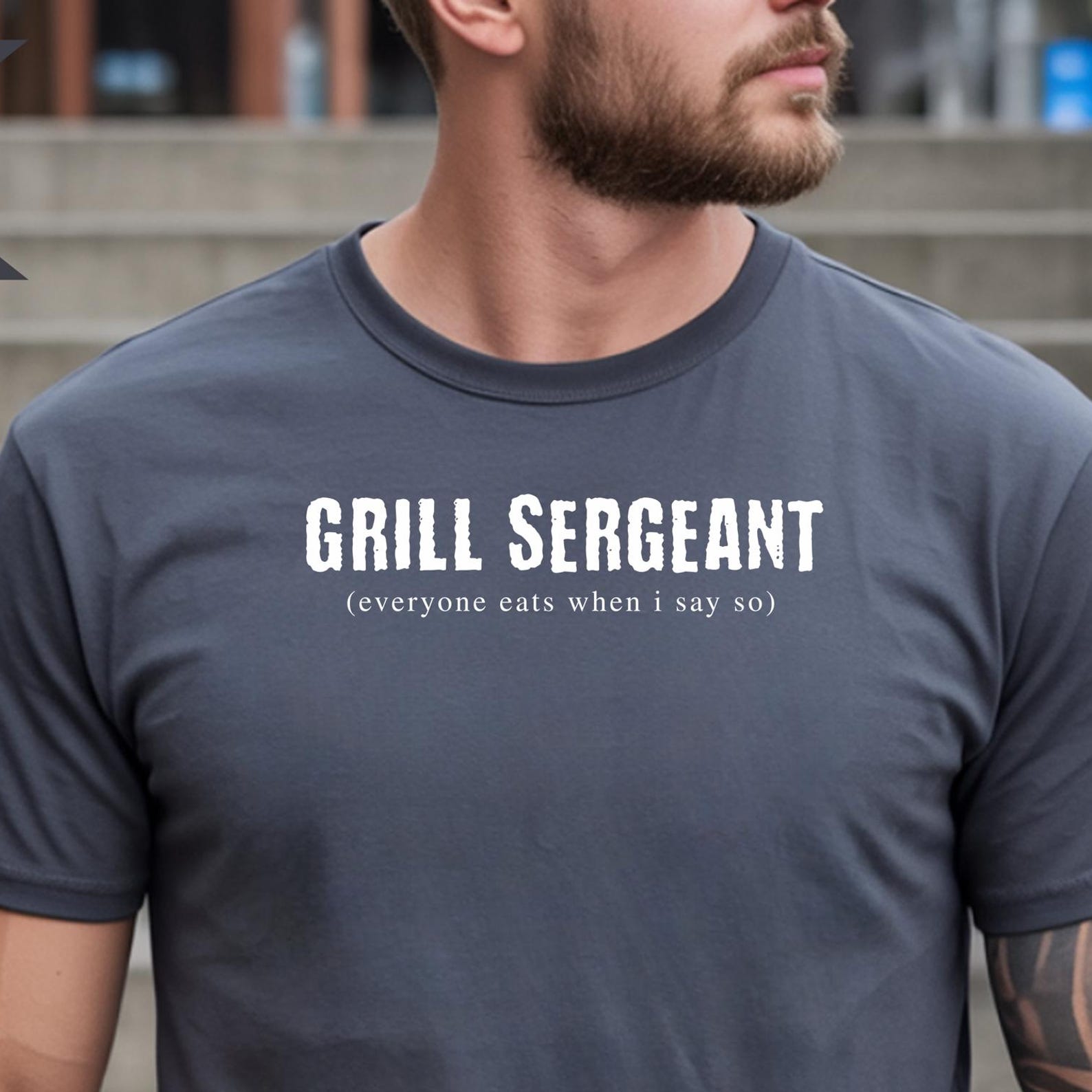 Grill Sergeant T-Shirt, Funny BBQ Dad Gift, Comfort Colors® Tee S