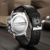 Men's Multi-functional Quartz Sports Watch with Genuine Leather Band