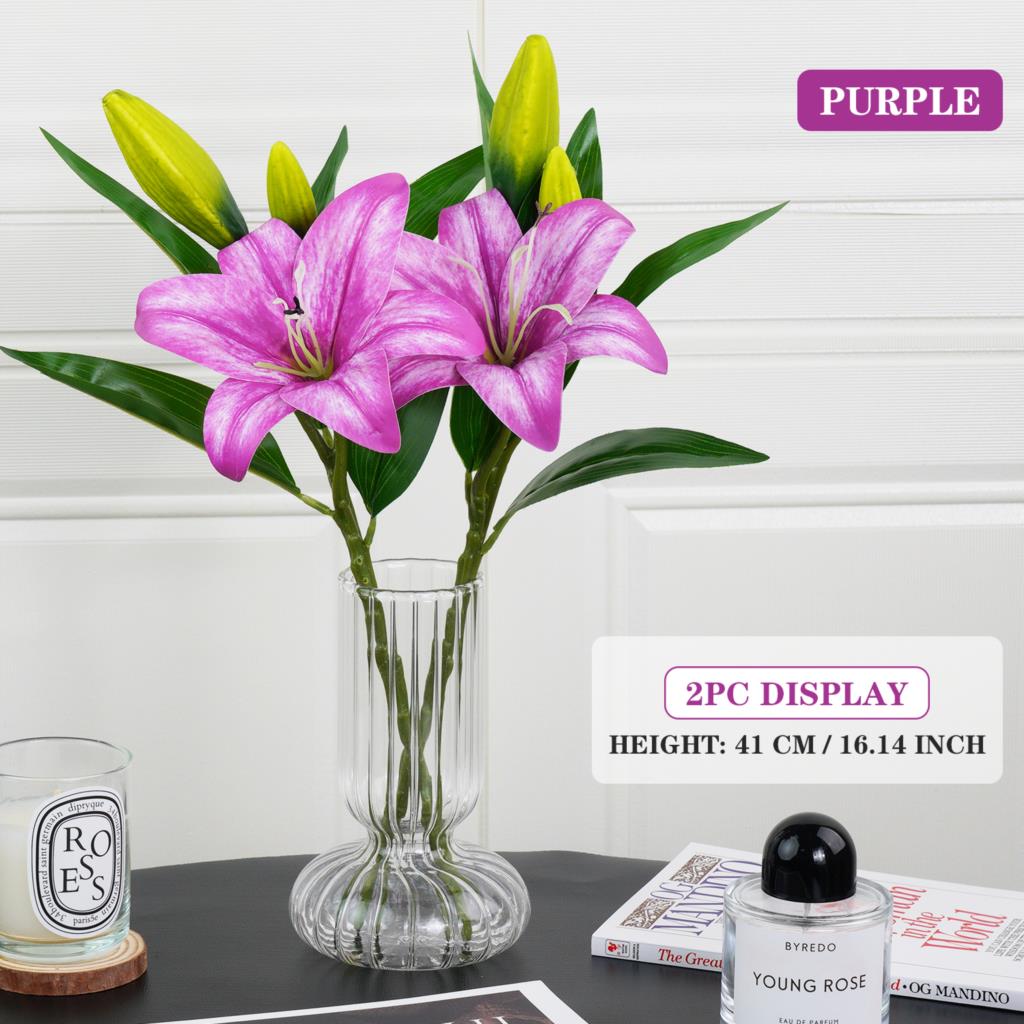 41cm Artificial Flowers Silk Lily Bouquet DIY Creative Bouquet As Gift for Friends Teach & Fresh Living Room Decoration