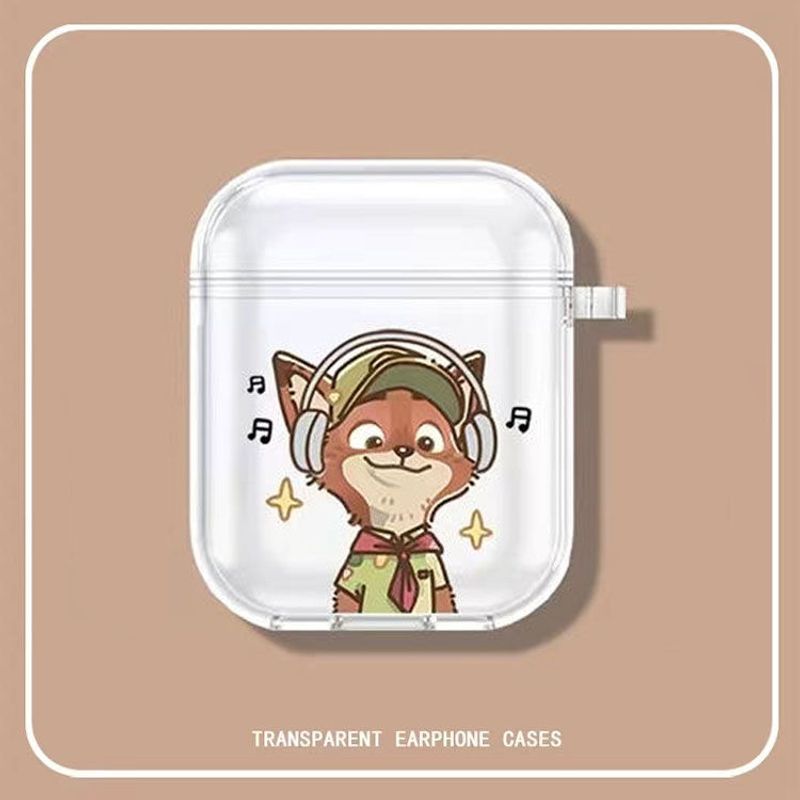 

Judy Airpodspro2 Protective Case 1234 Generation Second Generation Rabbit Fox Bluetooth Earbuds Case Couple Three Generation Transparent Soft Case Apple AirPods Pro 2nd Generation Fox (Shell only)