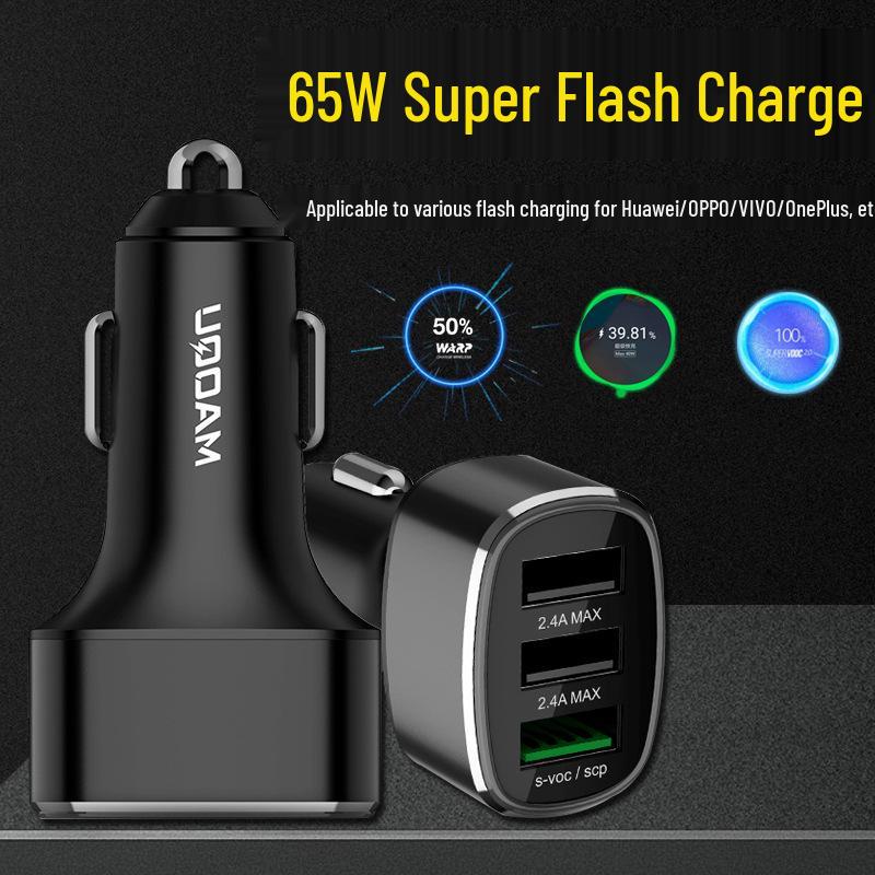 Multi-Device Car Charger: Compatible with Huawei 40W, OPPO, OnePlus Flash Charge, and QC3 Fast Charging Protocols.